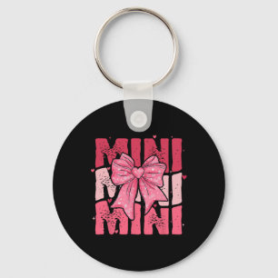 Pink Mini Coquette Bow Happy Valentine Day Mom Mot Keychain