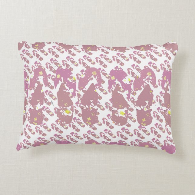 Pink Mini Flop Flop Pattern Accent Pillow (Back)