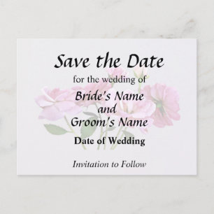 Pink Miniature Roses Wedding Supplies Announcement Postcard