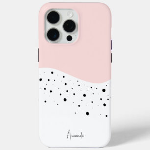 Pink minimal design  with dots Case-Mate iPhone ca 15 Pro Max Case