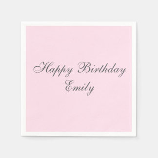 Pink Minimalist Birthday Party Napkins