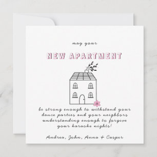 PINK MINIMALIST  Congrats On Your New Apartment Holiday Card