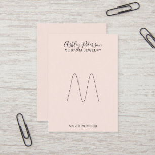 Pink minimalist elegant pastel ring display business card