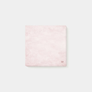 Pink Minimalist Feminine Paper Monogram 3M Post-it Notes