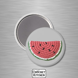 Pink Minimalist Grandma Fruit Crochet Watermelon Magnet