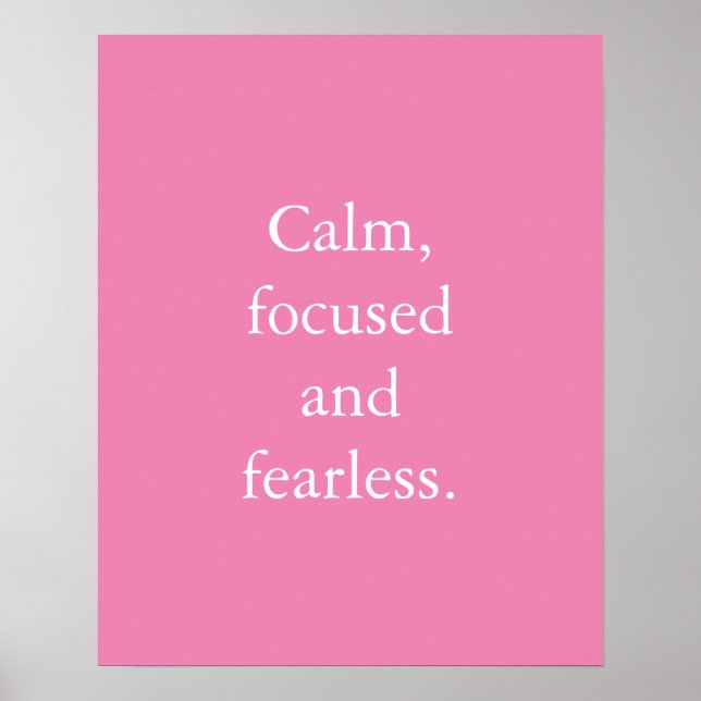 Pink Minimalist Inspirational Quote Poster (Front)