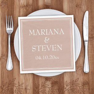 Pink Minimalist Modern Wedding Napkin