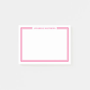 Pink Minimalist Monogram Post-it Notes