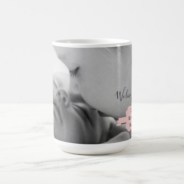 Pink Minimalist Photo Mother's Day Coffee Mug (Center)
