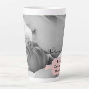 Pink Minimalist Photo Mother's Day Latte Mug