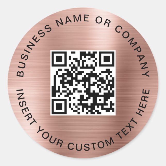 Pink Minimalist QR Code Business Simple Classic Round Sticker (Front)