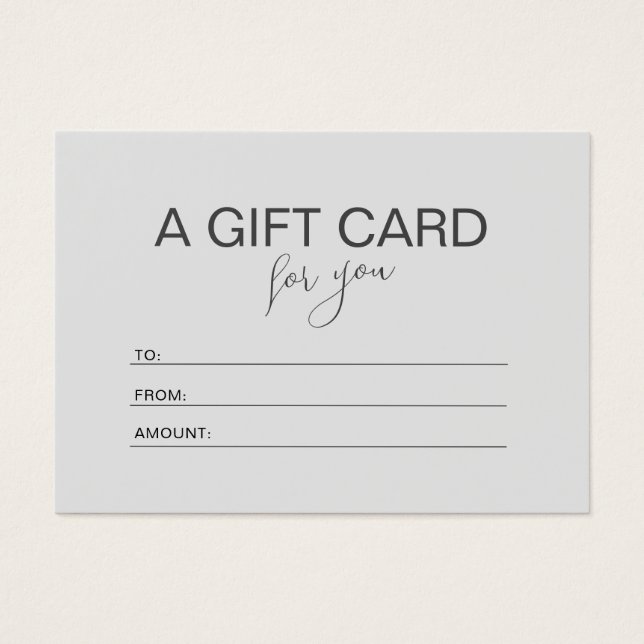 Pink Minimalist Voucher Amount Gift Card (Front)