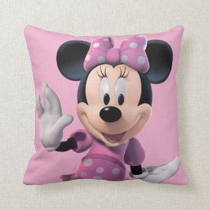 Pink Minnie   Cute Pose Throw Pillow