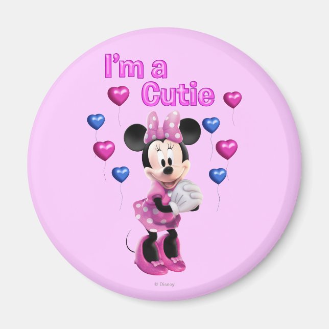 Pink Minnie | Cutie with Hearts Magnet (Front)