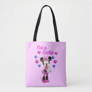 Pink Minnie   Cutie with Hearts Tote Bag