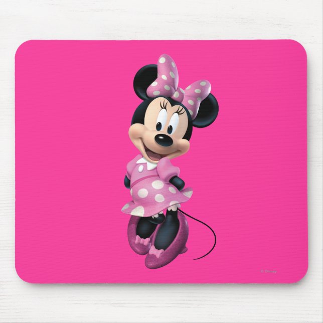 Pink Minnie | Hands Behind Back Mouse Pad (Front)