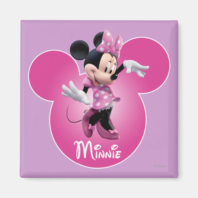 Pink Minnie | Mickey Head Icon Magnet (Front)