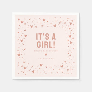 Pink Minnie Mouse Confetti Baby Shower Napkin