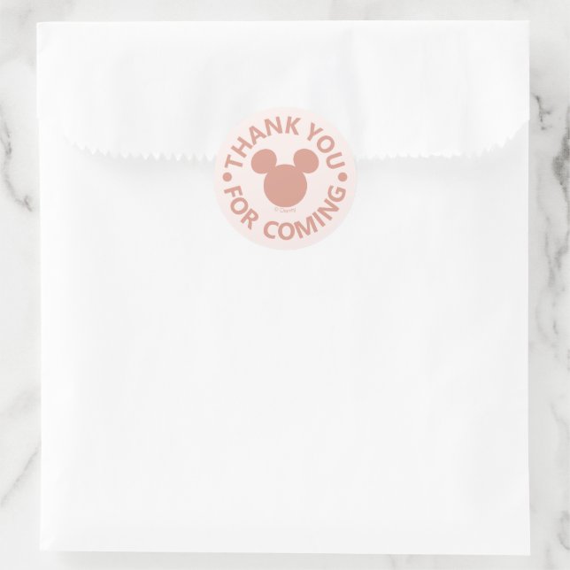 Pink Minnie Mouse Confetti Girl's First Birthday Classic Round Sticker (Bag)