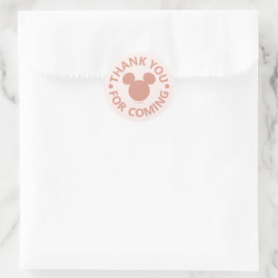 Pink Minnie Mouse Confetti Girl's First Birthday Classic Round Sticker
