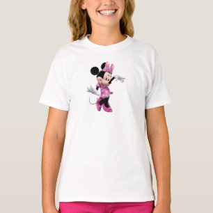 Pink Minnie Waving and Dancing T-Shirt