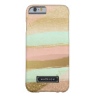 Pink Mint Fake Gold Glitter Girly Personalized