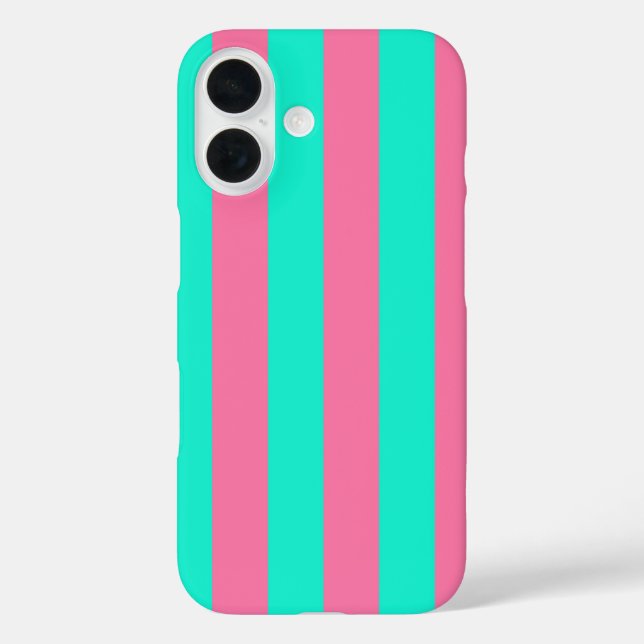 Pink Mint Green Stripes Design  Case-Mate iPhone Case (Back)