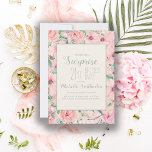 Pink Mint Green Watercolor Floral 21st Birthday<br><div class="desc">Surprise 21st birthday party custom invitations are designed with cute blush pink watercolor floral and greenery and mint green text.  Text is fully customizable,  so design these invitations for anyone of any age.</div>