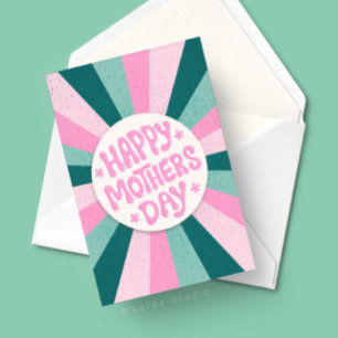 Pink Mint Happy Mothers Day Holiday Card