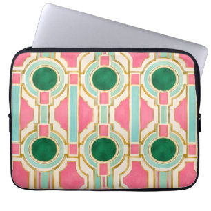 Pink Mint Medallion Laptop Sleeve