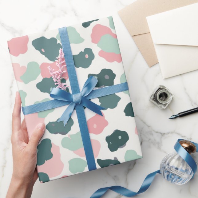 Pink Mint Pastel Leopard Spots Wrapping Paper (Gifting)