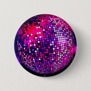 Pink Mirror Ball 2 Inch Round Button