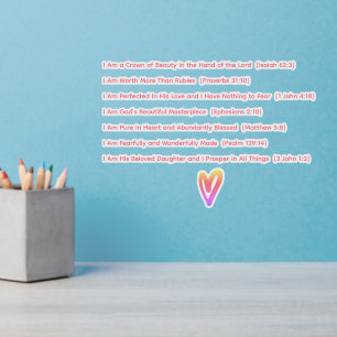 Pink Mirror Sticker I AM Bible Affirmations 