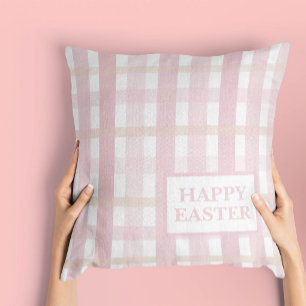 Pink Mix Plaid Throw Pillow