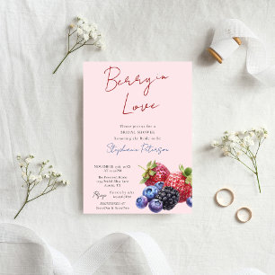 Pink Mixed Berries Berry In Love Bridal Shower  Invitation