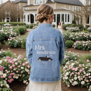 Pink Mme Brides Nom Voiture Classique Denim Veste