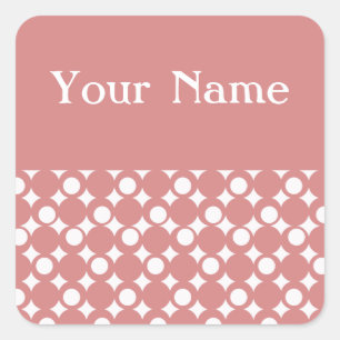 Pink Mod Ball Design @ Emporio Moffa w/ name Square Sticker