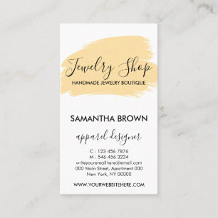 Pink Modern 5 Jewellery Care Instructions yellow Business Card