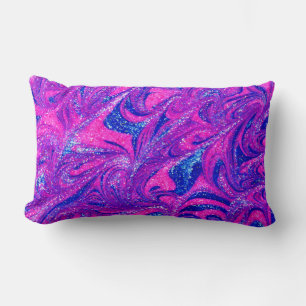 Pink modern abstract lumbar pillow