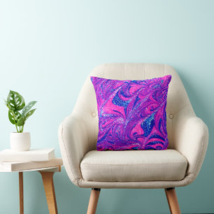 Pink modern abstract throw pillow