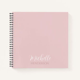 Pink Modern and Simple Personalized Monogram Notebook