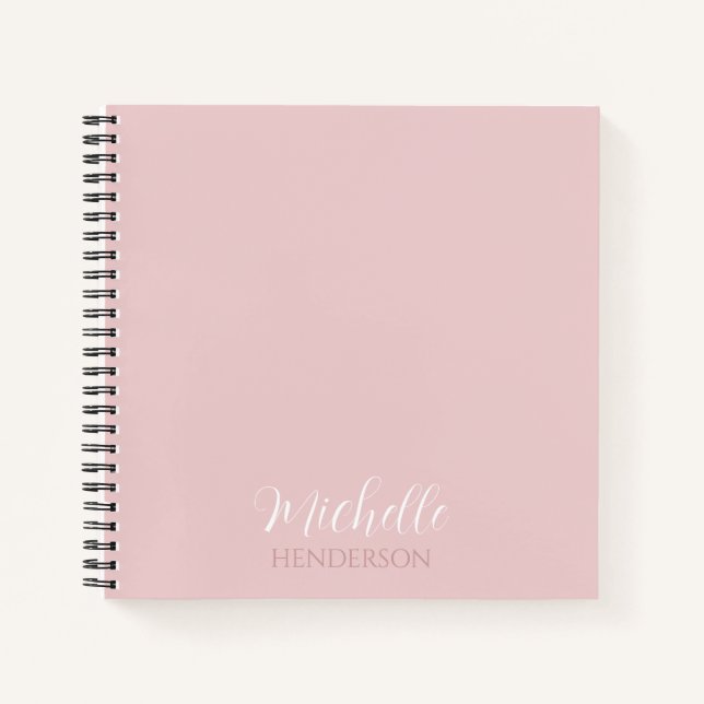 Pink Modern and Simple Personalized Monogram Notebook (Front)