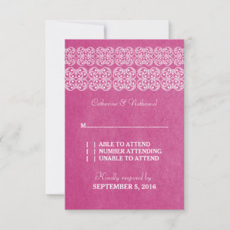 Pink Modern Bohemian RSVP Card