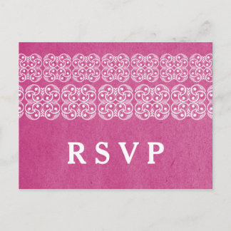 Pink Modern Bohemian RSVP Postcard