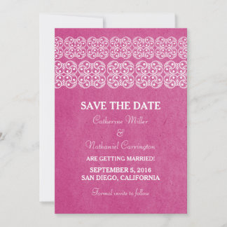 Pink Modern Bohemian Save the Date Invite