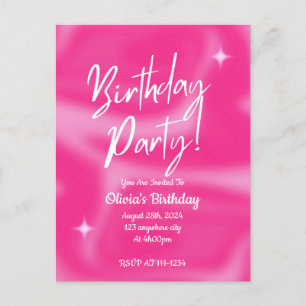 Pink modern bridal shower invitation 