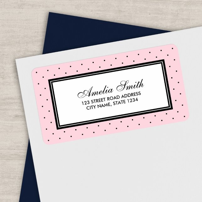 Pink Modern Classic Polka Dot Address Label (Creator Uploaded)
