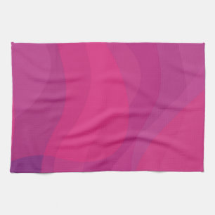 Pink, modern, cool, trendy urban wavy illustration kitchen towel