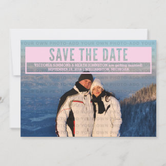 Pink Modern Cut Out Save the Date Invite
