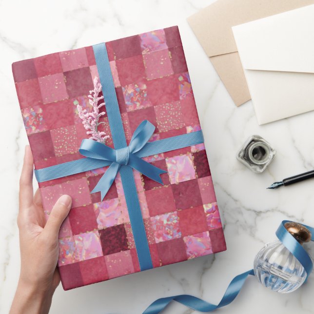 Pink | Modern Faux Glitter & Opal Wrapping Paper (Gifting)